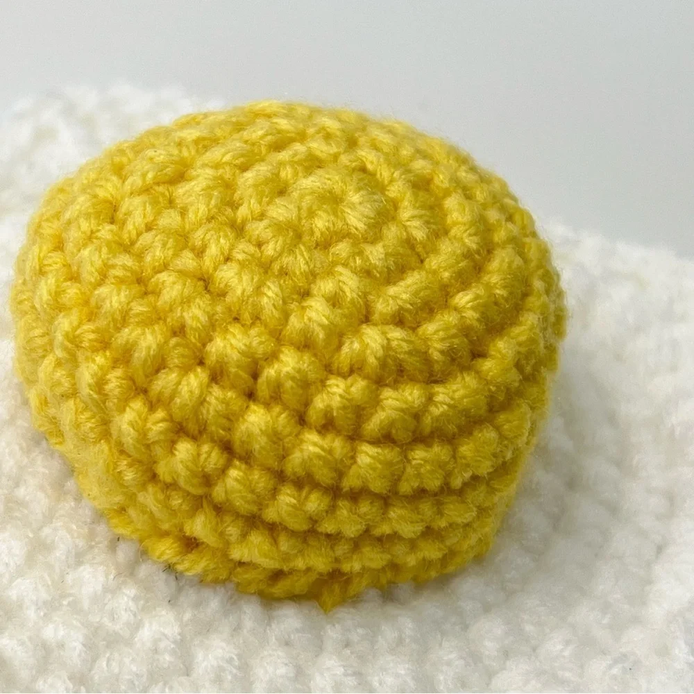 Cat Toy Handmade Fried Egg Catnip Crochet Toy